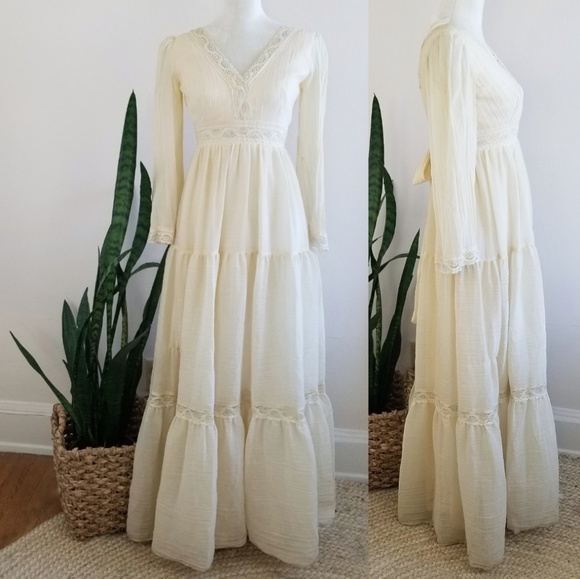 VTG 70s Nadine Prairie Maxi Dress - Picture 5 of 13